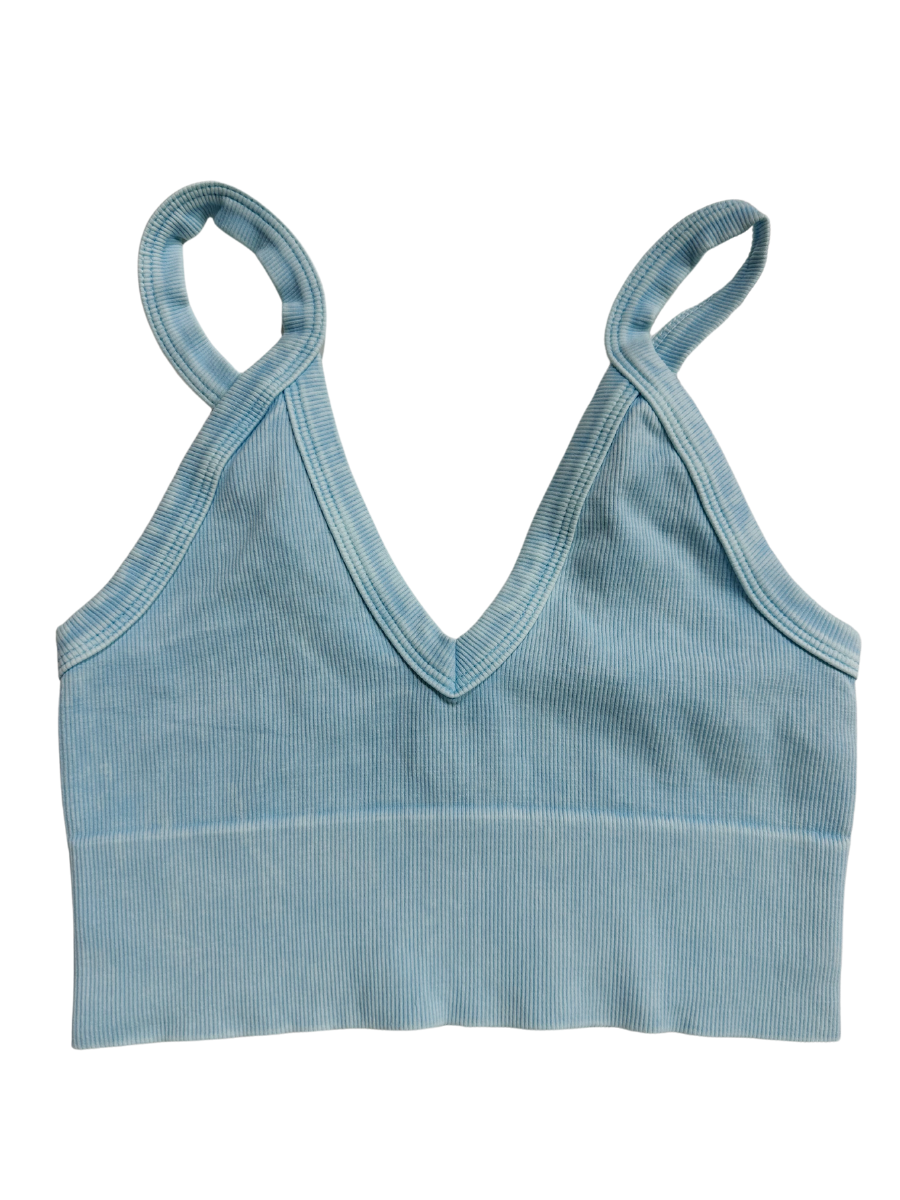 RIBBED V-NECK TANK