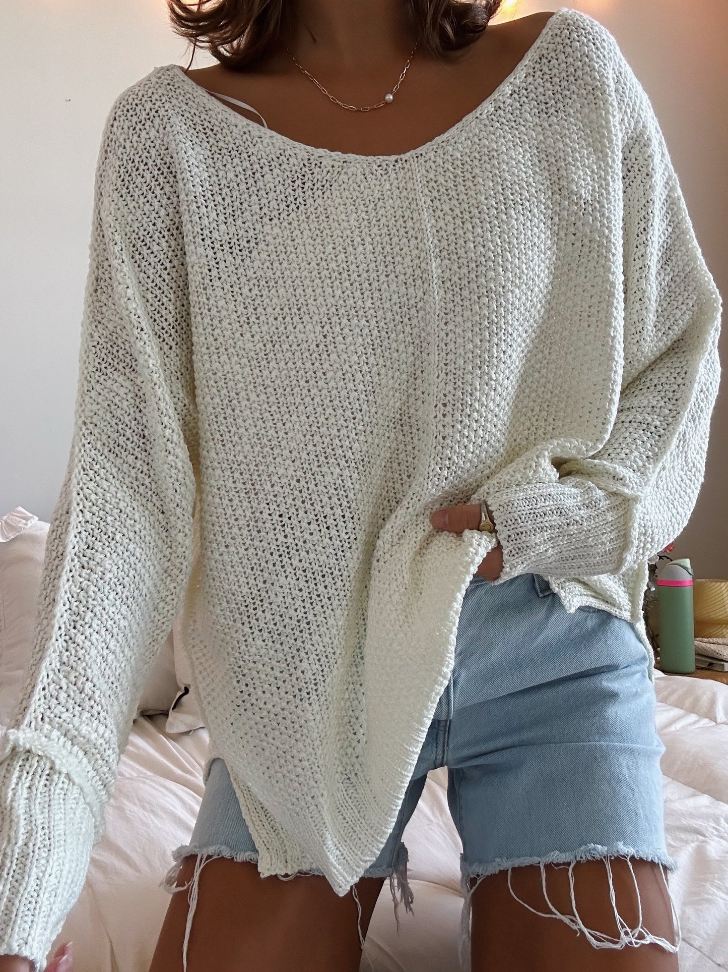 REVERSE SEAM LOOSE FIT SWEATER