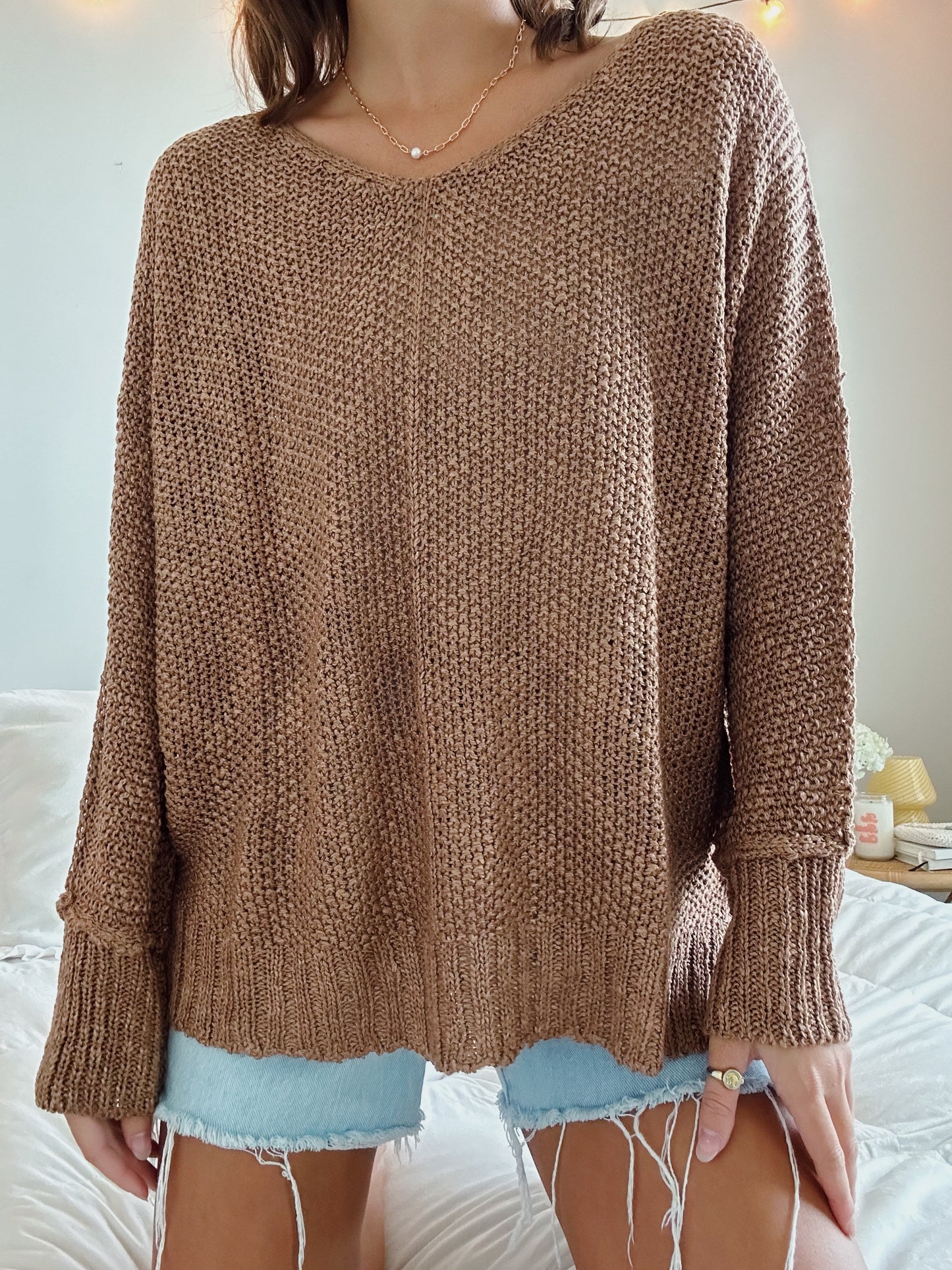FALL REVERSE SEAM LOOSE FIT SWEATER