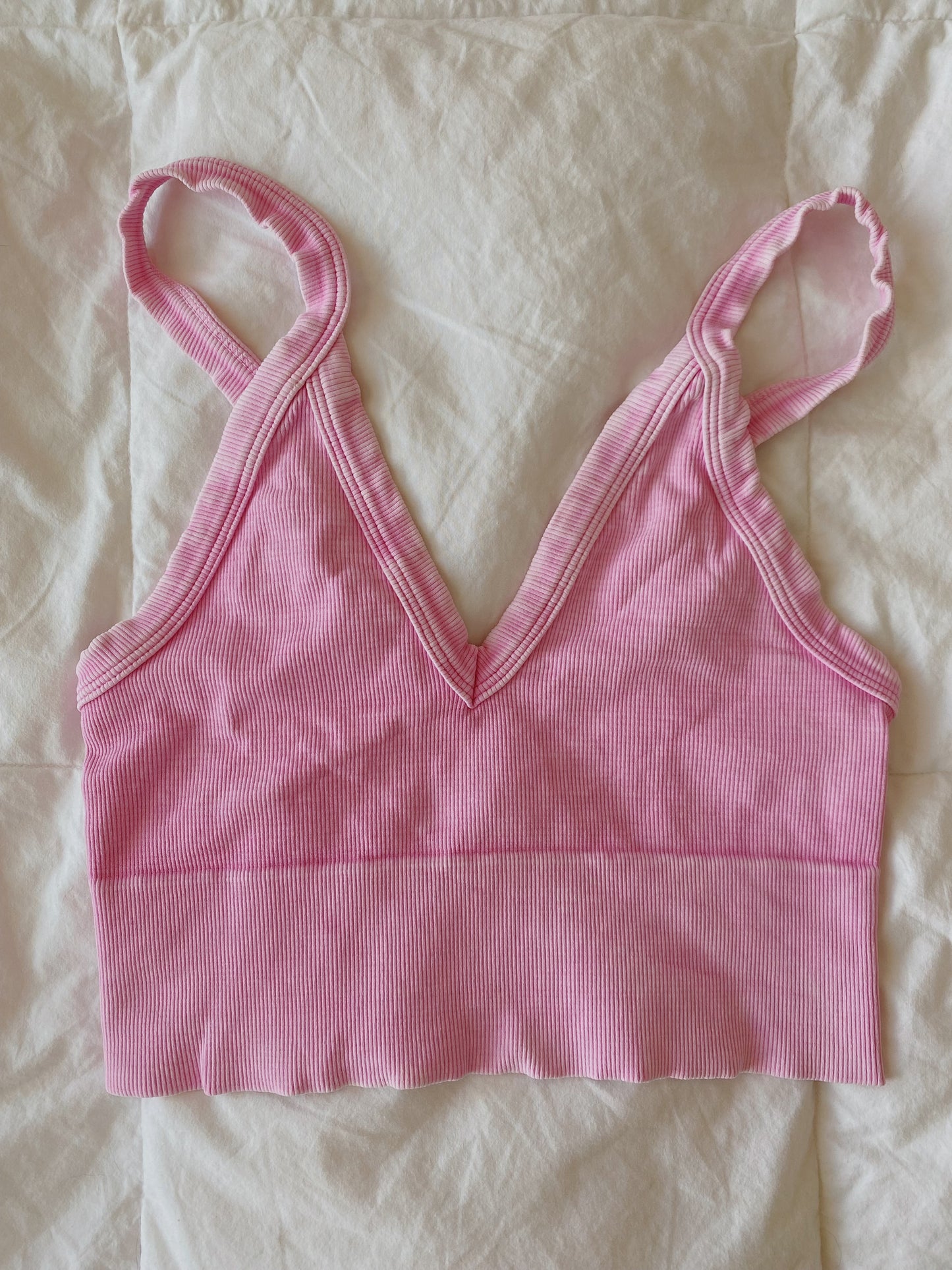 RIBBED V-NECK TANK