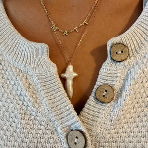 PEARL CROSS NECKLACE