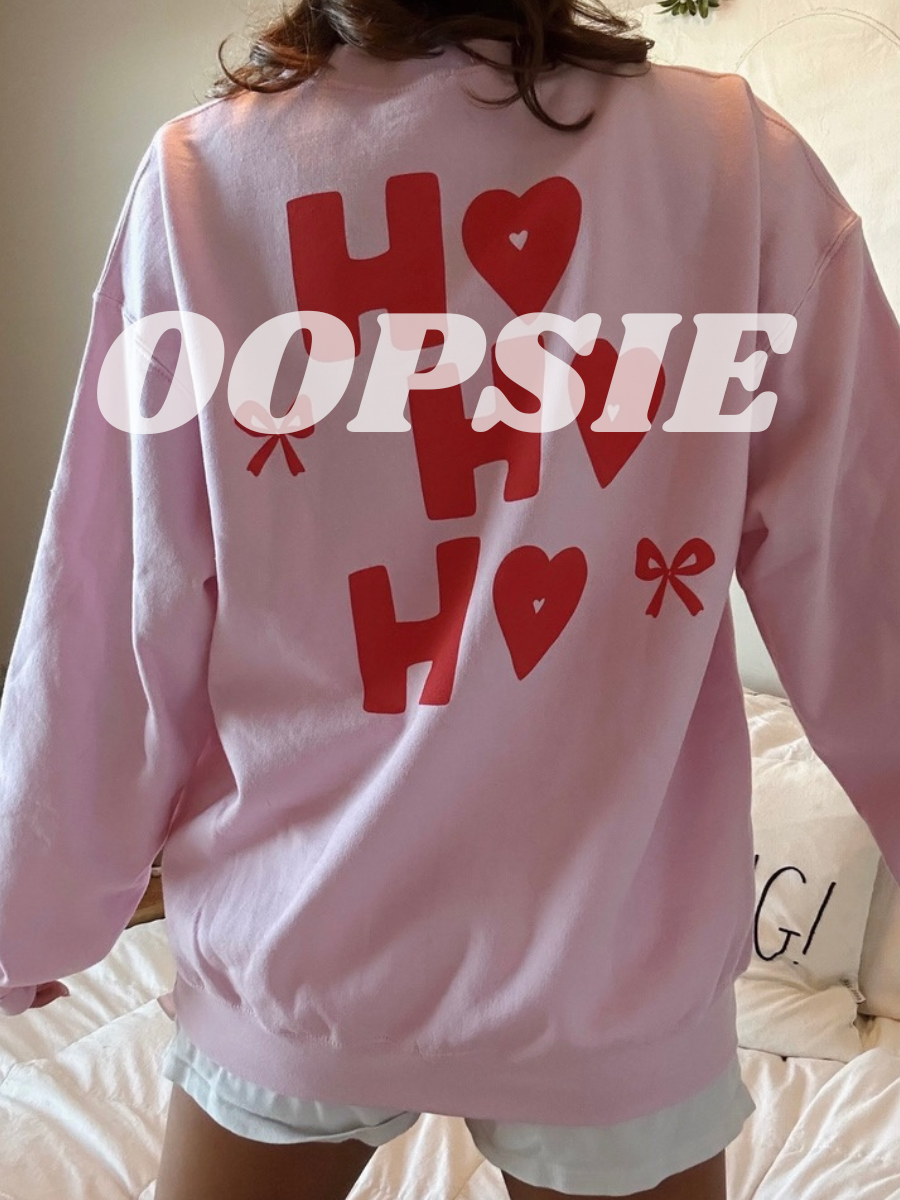 OOPSIE- PINK HO HO HO BOW CREW