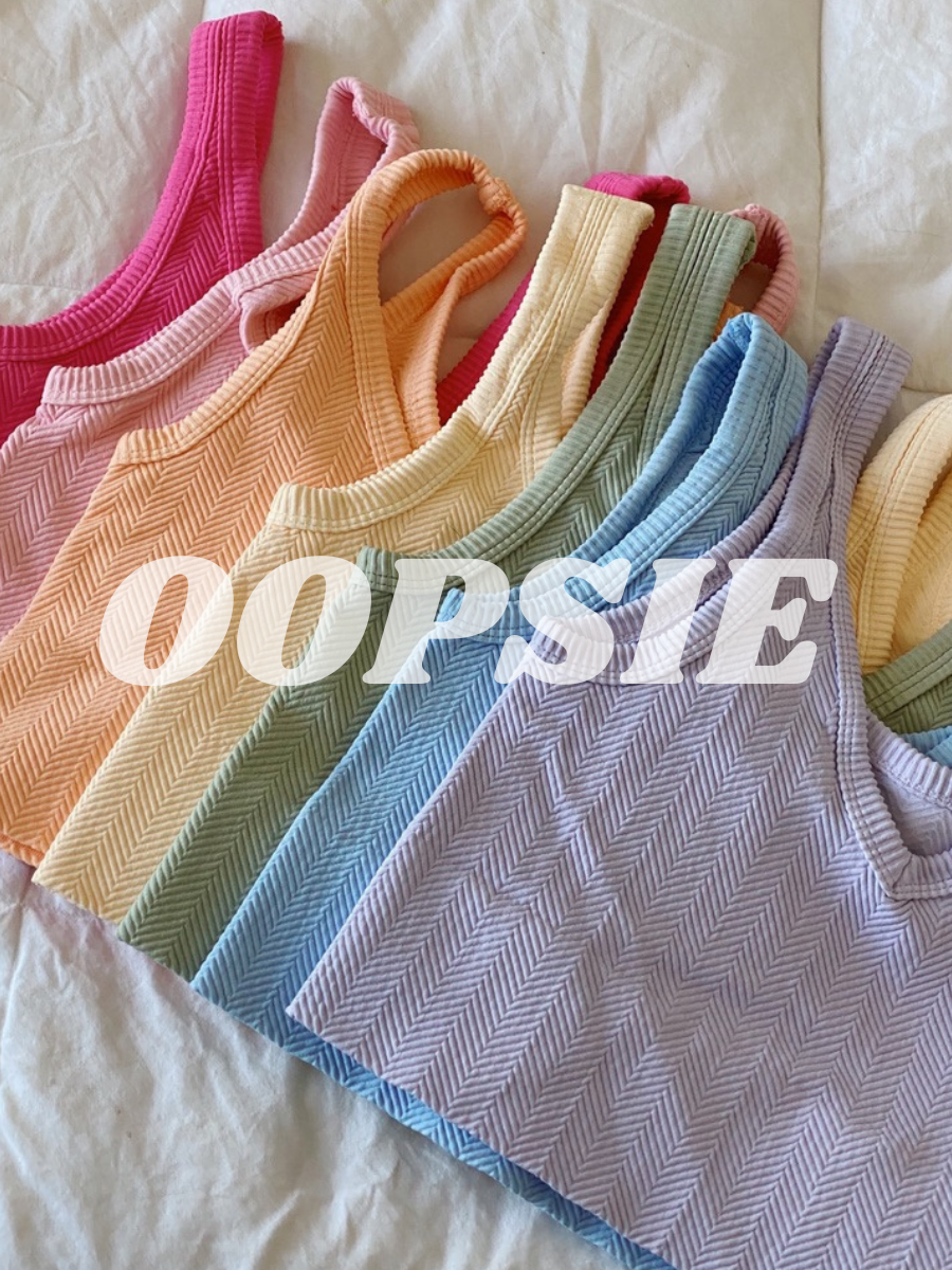 OOPSIE- WHITE REVERSIBLE HERRINGBONE TANK