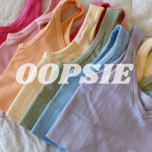 OOPSIE- WHITE REVERSIBLE HERRINGBONE TANK