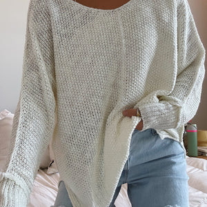 REVERSE SEAM LOOSE FIT SWEATER