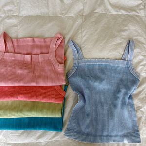 SQUARE NECK RIBBED TANK