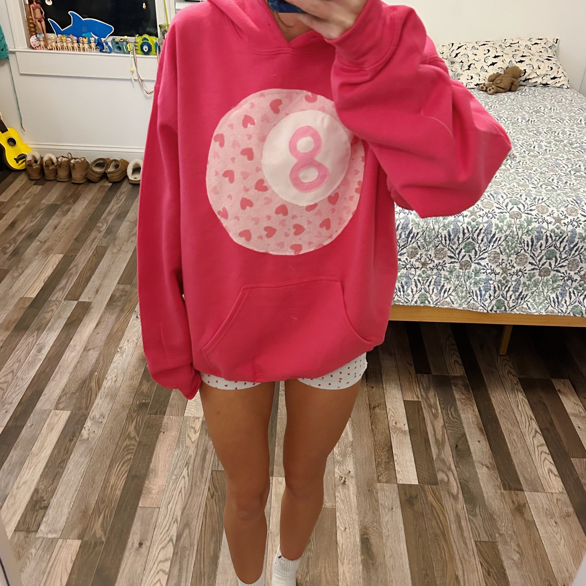 PINK 8BALL PATCHWORK HOODIE