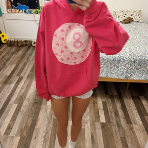 WHITE HEART PATCHWORK HOODIE
