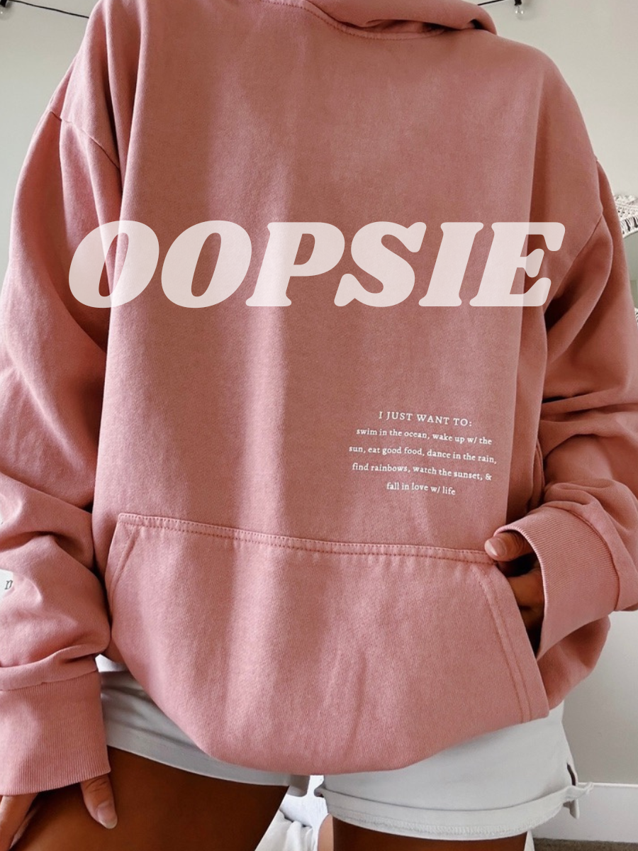 OOPSIE- SALMON BUCKET LIST HOODIE