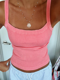 SQUARE NECK RIBBED TANK