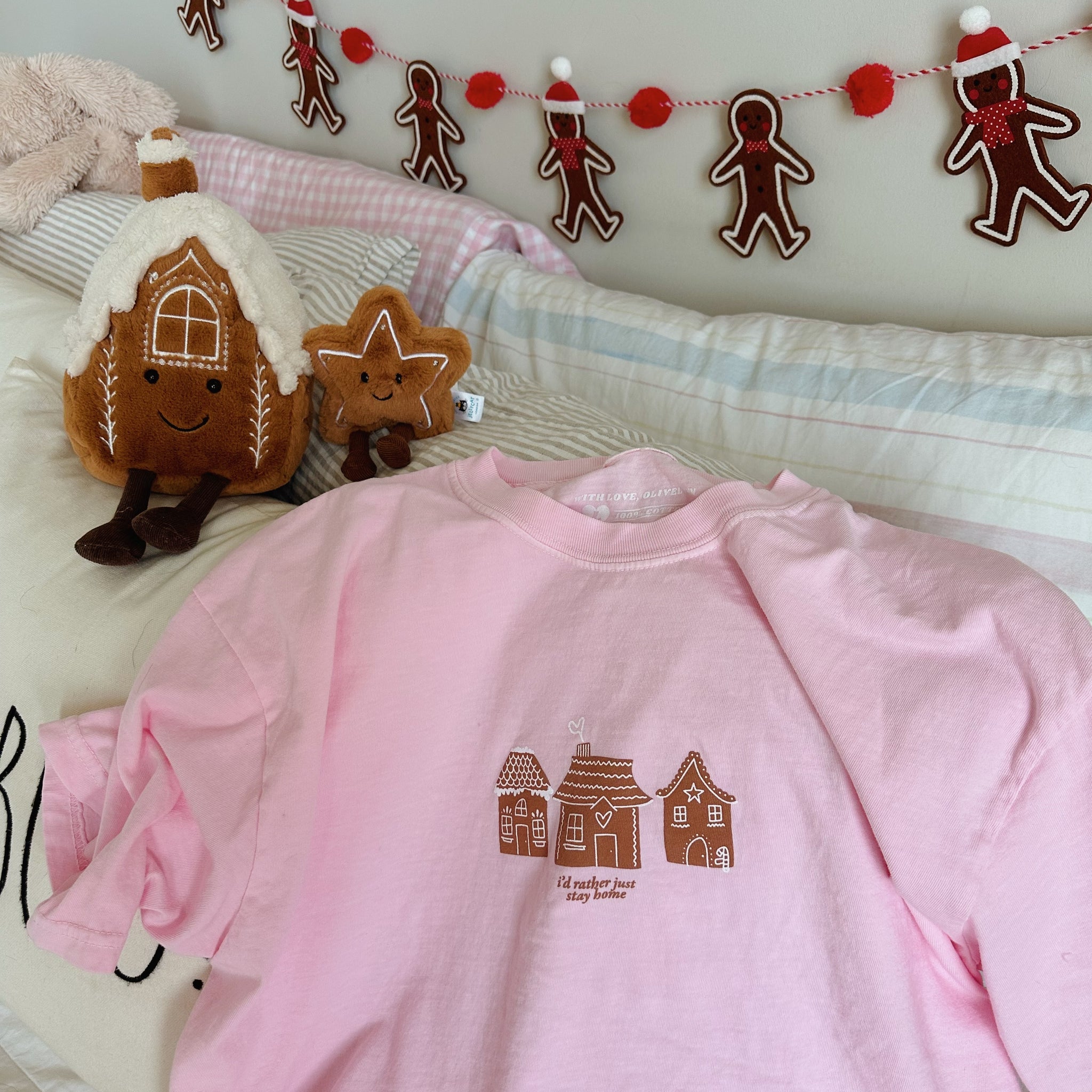 PINK GINGERBREAD HOUSE TEE