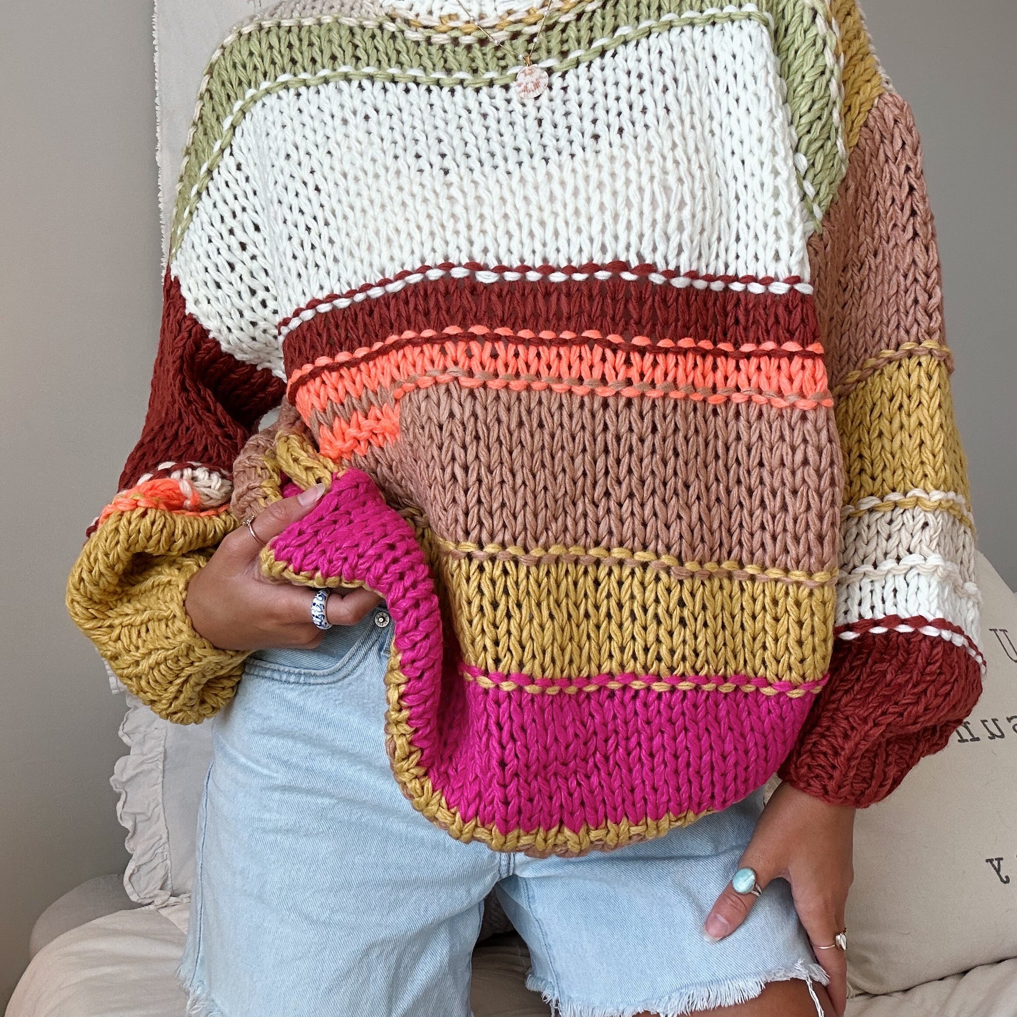 COLORS OF FALL CROCHET SWEATER