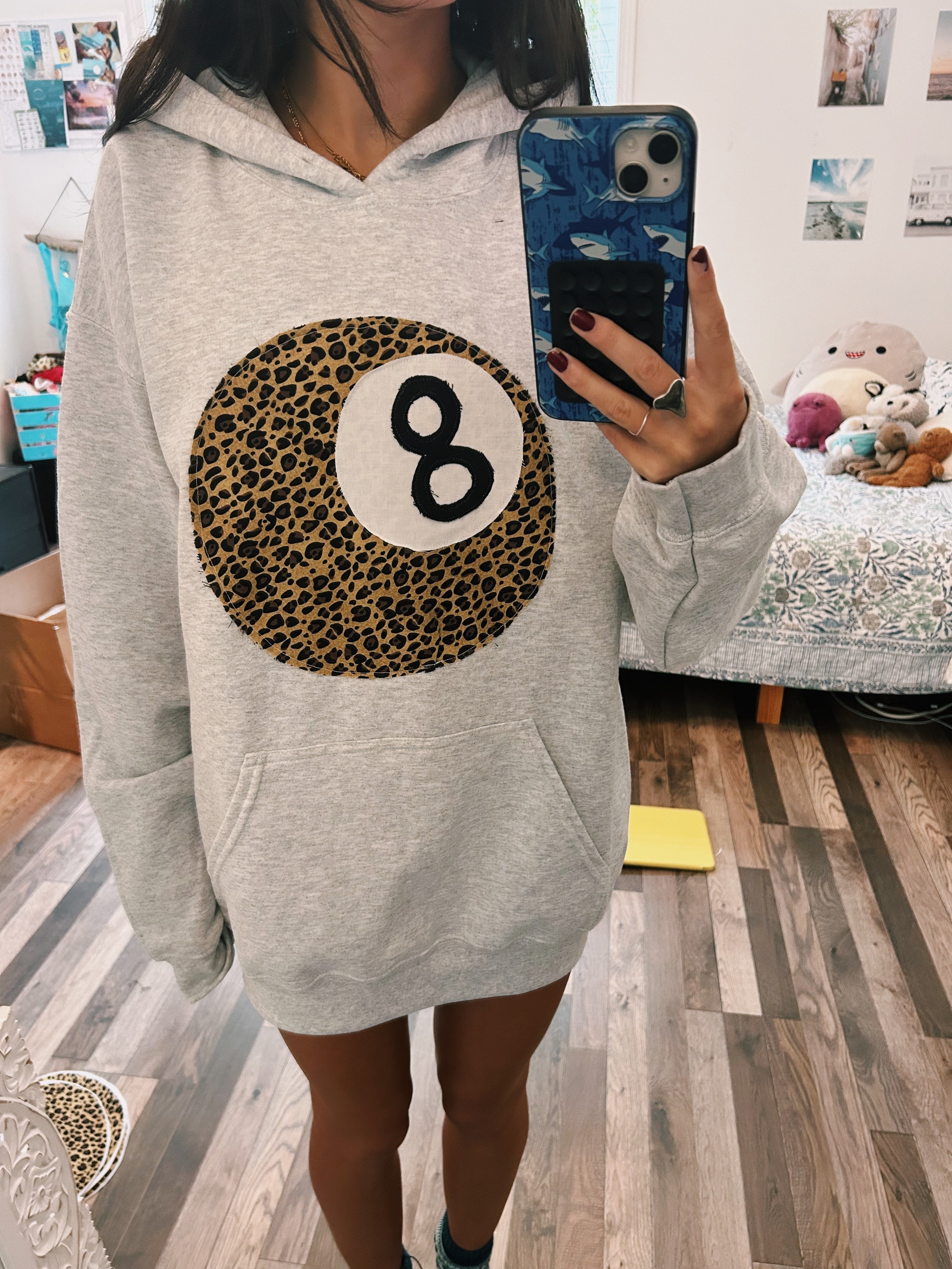 8 BALL LEOPARD PATCH HOODIE – Olive Lynn