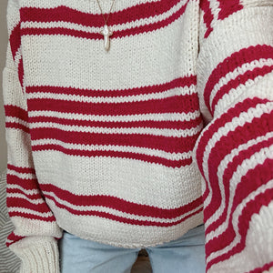 PINK CANDY CANE SWEATER