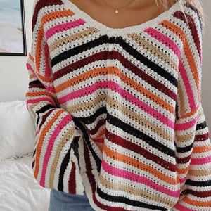 COLORS OF FALL STRIPED SWEATER