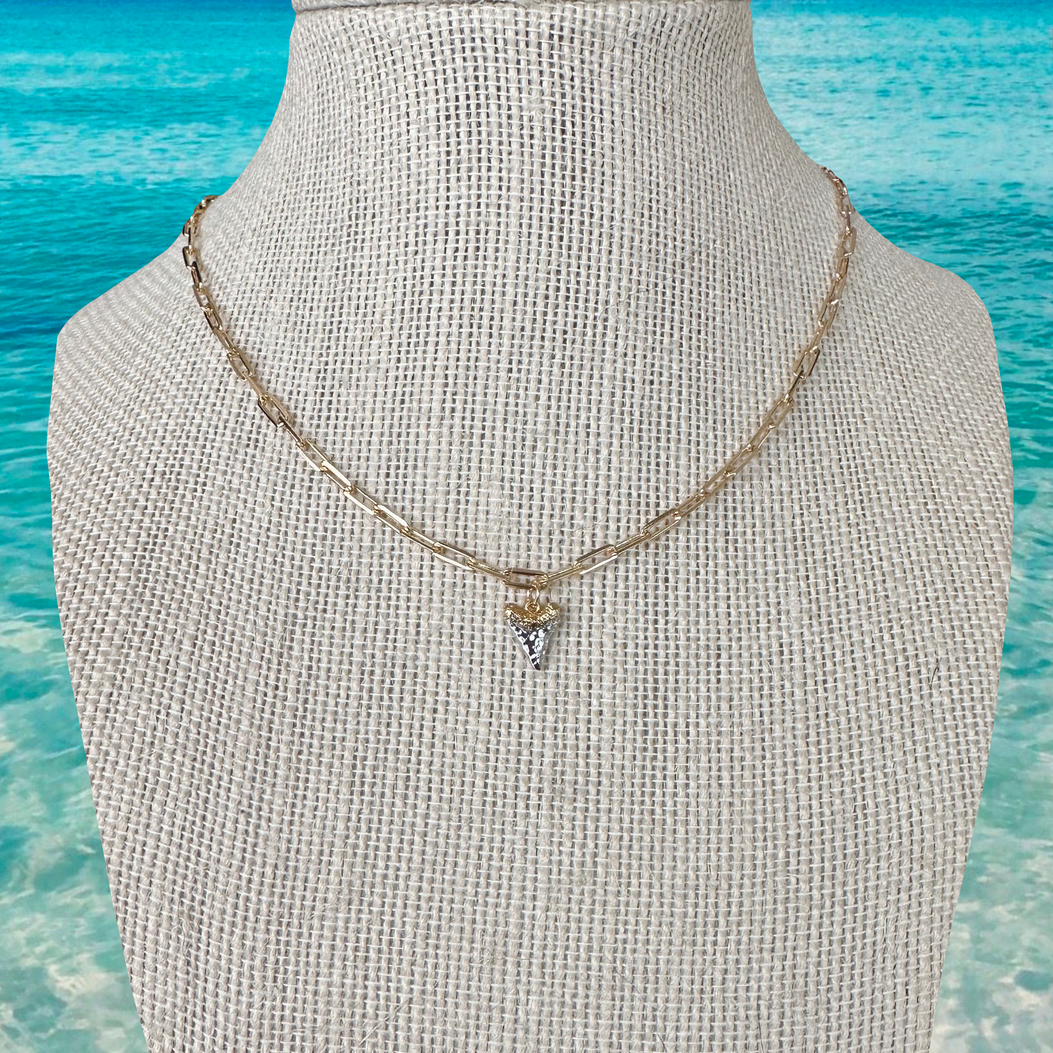 GOLD SHARK TOOTH NECKLACE