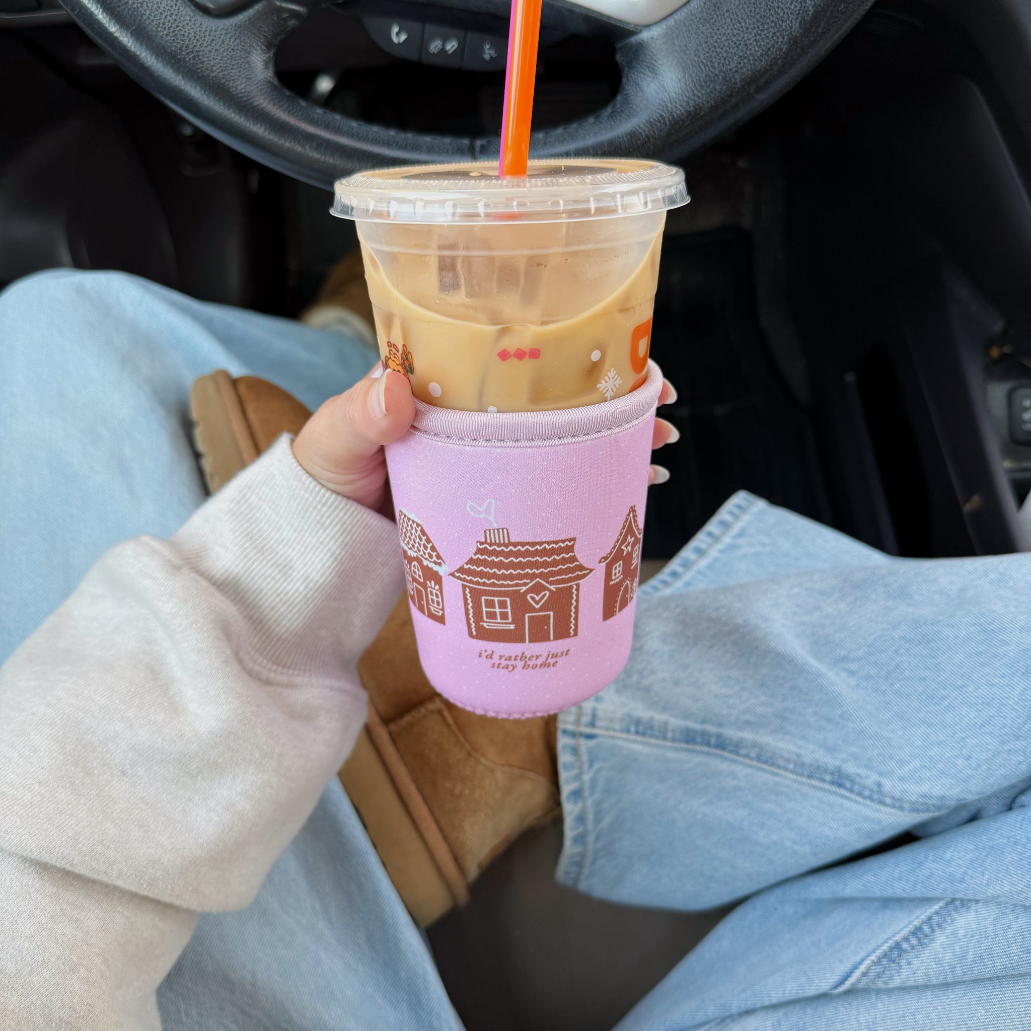 PINK GINGERBREAD ICED COFFEE COOZIE