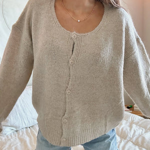 BUTTON DOWN SOFT KNIT CARDIGAN