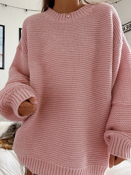 PINK OVERSIZED CHUNKY SWEATER