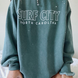 GREEN SURF CITY SWEATSHIRT - Olive Lynn